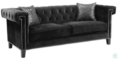 Reventlow Black Velvet Living Room Set From Coaster Coleman Furniture