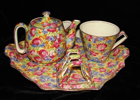 royal-winton-royalty-chintz-breakfast-set-on-tray-teapot-toastrack-cream-sugar-ebay-royal