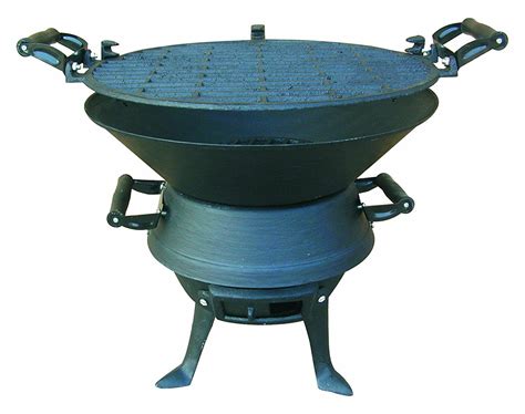Includes weber q recipe booklet. Cast Iron Barrel Charcoal BBQ with Adjustable Grill Garden ...