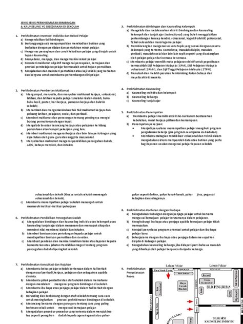 Bimbingan dan konseling adalah proses interaksi antara konselor dengan konseli baik secara langsung maupun tidak langsung dalam rangka untuk membantu konseli agar dapat mengembangkan potensi dirinya atau pun memecahkan permasalahan yang dialaminya. EDU 3107 JENIS-JENIS PERKHIDMATAN BIMBINGAN & KAUNSELING ...