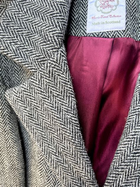 Harris Tweed Mackenzie Coat Grey Herringbone Scottish Textiles Showcase
