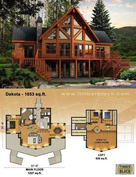 Cabin Floor Plan Log Home Plans House Plans Cabin Homes