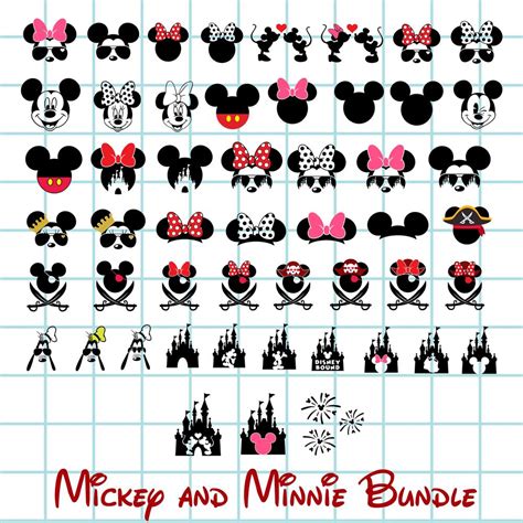 Mickey Mouse Svg Bundle Minnie Mouse Svg Disney Svg Bundle