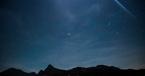 Bright Stars In The Sky Over The Hills Image Free Stock Photo