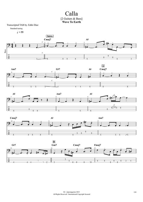 Wave To Earth Calla Guitar And Bass Part Sheets By Taehyun Taylor Lee