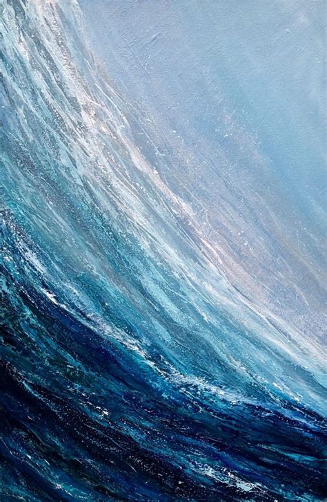 Surfing The Wave Giclée Print Wave Painting Seascape Abstract Waves