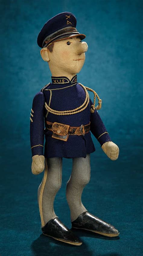 young  german felt character doll  soldier  steiff