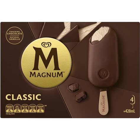 Magnum Ice Cream Classic 4pk 428ml Woolworths