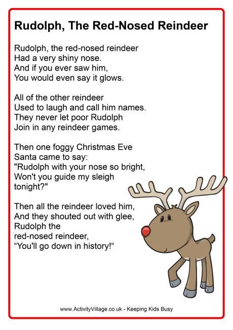 Rudolph The Red Nosed Reindeer Short Version Lyrics