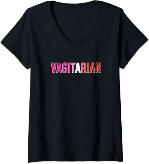 Womens Lesbian Pride Vagitarian V Neck T Shirt Clothing Shoes And Jewelry