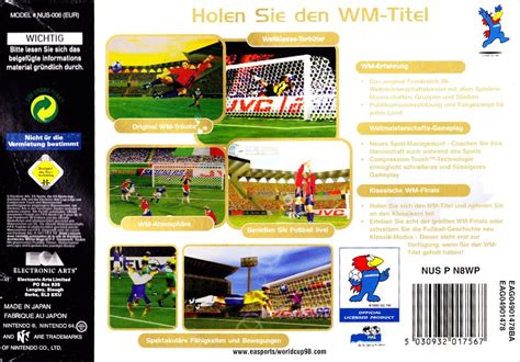 World Cup 98 Cover Or Packaging Material Mobygames