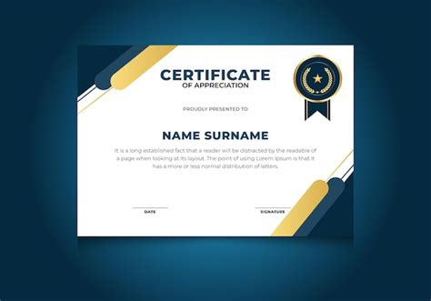 Premium Vector Professional Abstract Certificate Template With Badge