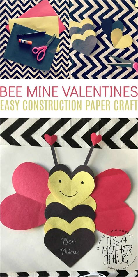 “bee” Mine Valentine Easy Construction Paper Craft Its A Mother Thing