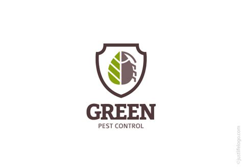 Pest control concept with insects exterminator silhouette flat vector illustration. Green Pest Control Logo | Great Logos For Sale