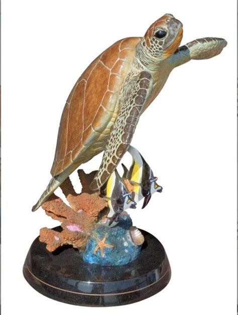 Sea Turtle Flight Bronze Sculpture Ap 2002 By Robert Wyland Wyland