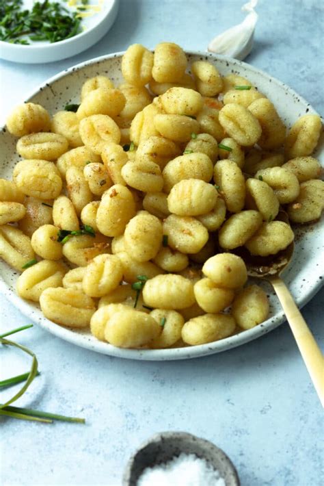 Roasted Gnocchi With Lemon Garlic Brown Butter One Girl One Kitchen