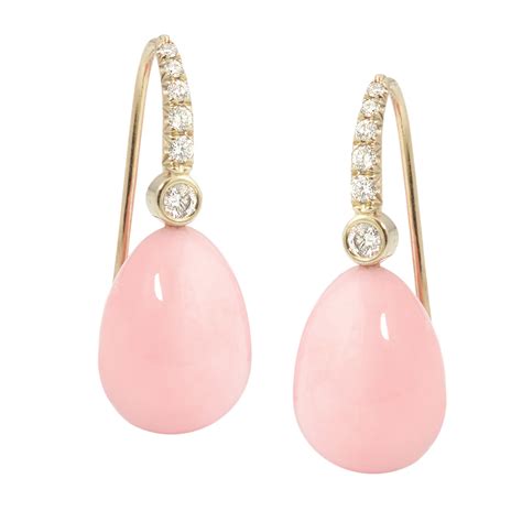 Pink Opal Drop Earrings Silverhorn Jewelers Santa Barbara