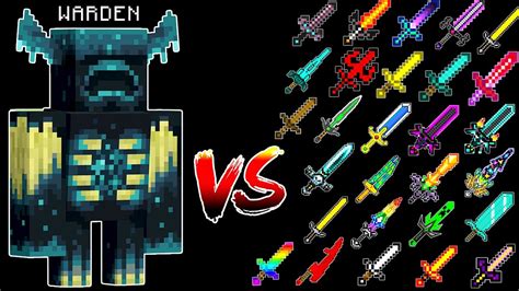 Warden Vs All Swords Minecraft Battle Youtube