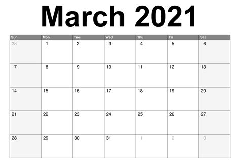 The word and excel are the perfect editable the streamlined calendar design features minimal borders, which gives the calendar a clean and crisp look when printed. Monthly March 2021 Calendar - Blank Printable Template