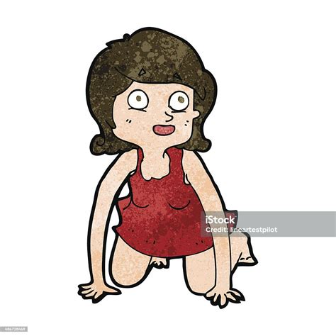 Cartoon Woman On All Fours Stock Illustration Download Image Now Adult Cheerful Clip Art