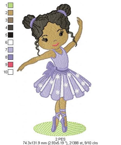 Ballerina Machine Embroidery Designs Girl Embroidery Etsy
