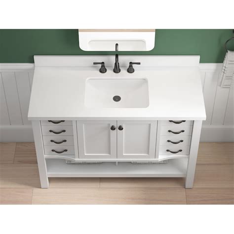 Allen Roth Kingscote 48 In White Undermount Single Sink Bathroom