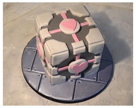 Companion Cube Birthday Cake