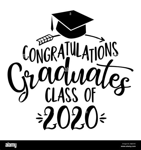Congratulations Graduates Class Of 2020 Typography Blck Text