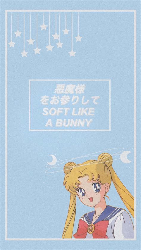 Download 90s Anime Aesthetic Blue Sailor Moon Wallpaper