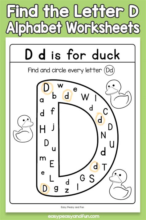 Find The Letter D Worksheets Easy Peasy And Fun Membership