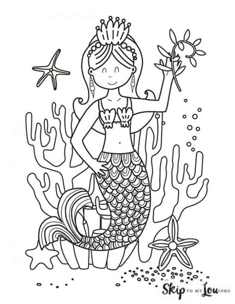 Mermaid Coloring Page Skip To My Lou Coloring Home