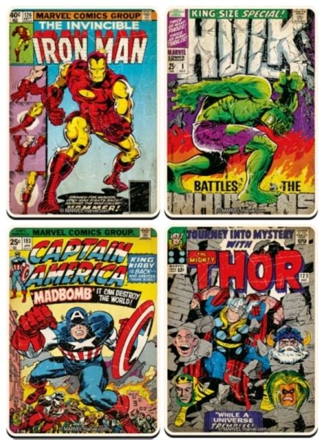 Marvel Comic Coasters Set Of 4 At Mighty Ape Australia