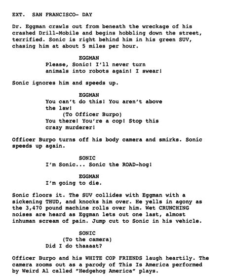 American son is a 2008 drama film directed by neil abramson and starring nick cannon, melonie diaz and matt o'leary. Leaked page from the Sonic movie's script : SonicTheHedgehog