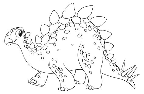 Animal Outline For Cute Dinosaur 526363 Vector Art At Vecteezy