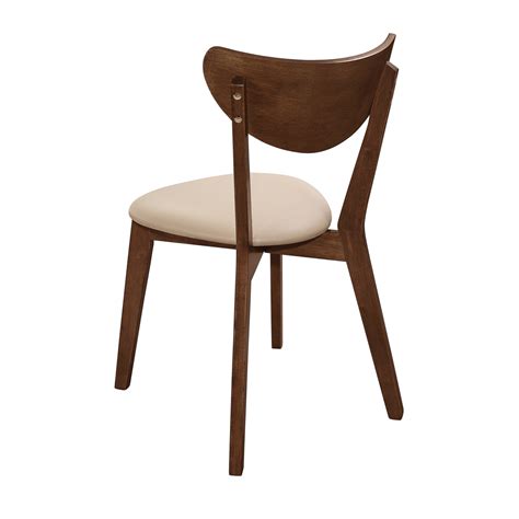 Kersey Dining Side Chairs With Curved Backs Beige And Chestn