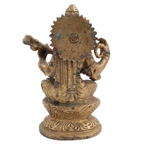 Brass Goddess Saraswati Playing Veena Statue