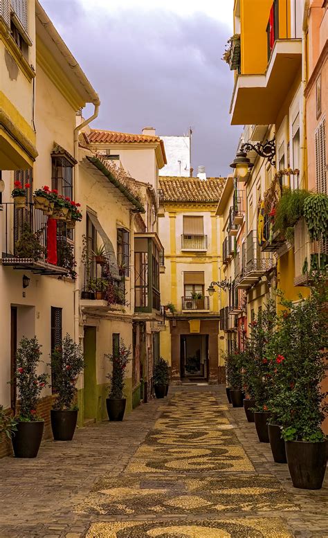 Old Spanish Street Malaga City Old Town Spain Spain