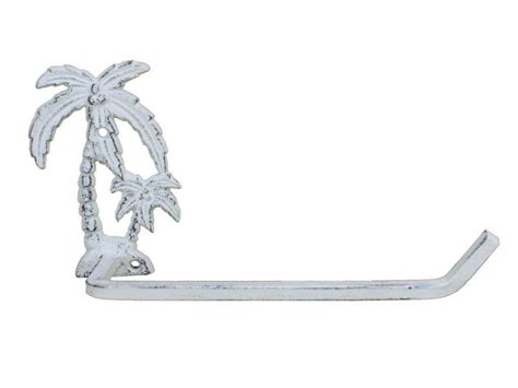 Buy Whitewashed Cast Iron Palm Tree Toilet Paper Holder 10in Cast Iron