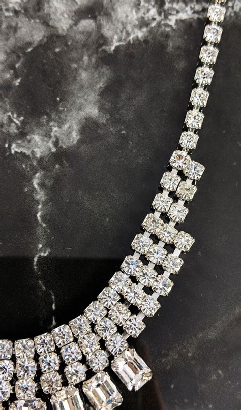 Vintage Sensational Faux Diamond Necklace Jewellery By Weiss Etsy