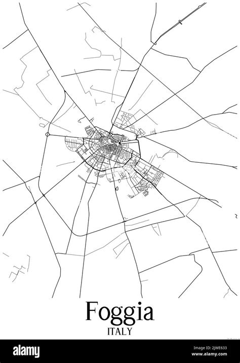 Black And White Urban Map Of Foggia Stock Photo Alamy