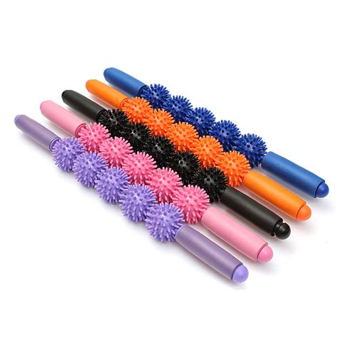 yoga spiky ball trigger point muscle therapy stick roller spikey massage rolling