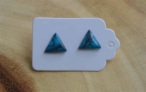 Turquoise Earrings Triangle Earrings Turquoise Earring Etsy