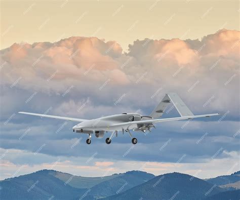 Premium Photo | Bayraktar tb2 unmanned aerial vehicle gliding through