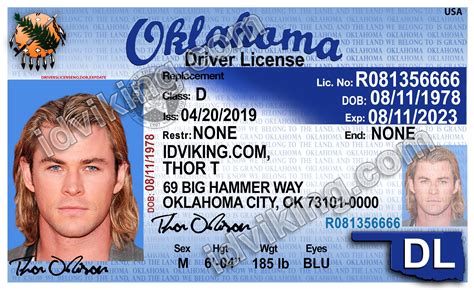 Oklahoma Ok Drivers License Psd Template Download Idviking Best