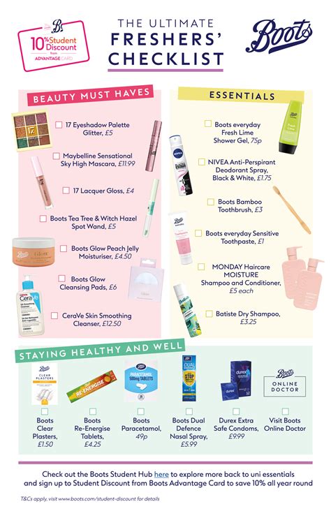 Freshers essentials from just 49p at Boots