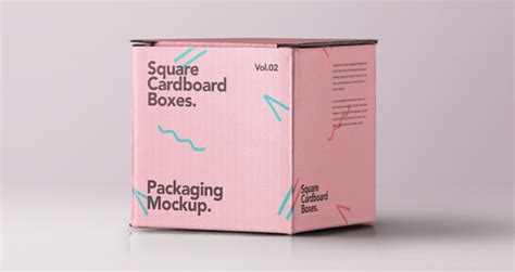 square psd cardboard box mockup  psd mock  templates pixeden