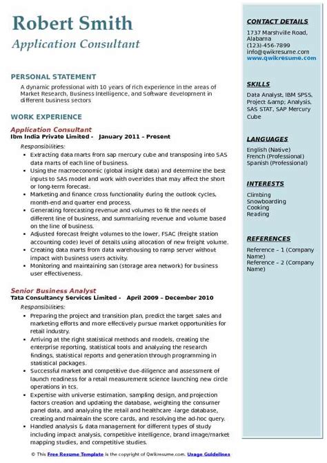 Level up your resume with these professional resume examples. Application Consultant Resume Samples | QwikResume