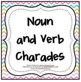 Pitner S Potpourri Noun And Verb Charades Freebie Nouns And Verbs