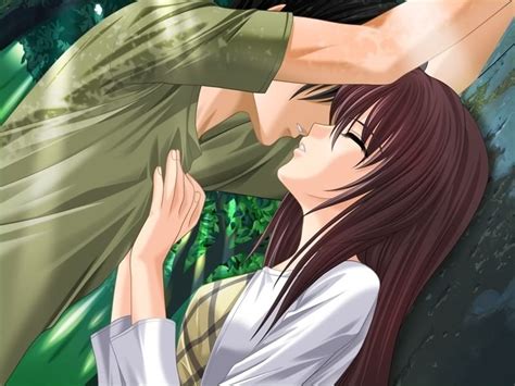 Romantic Couple Kiss Anime