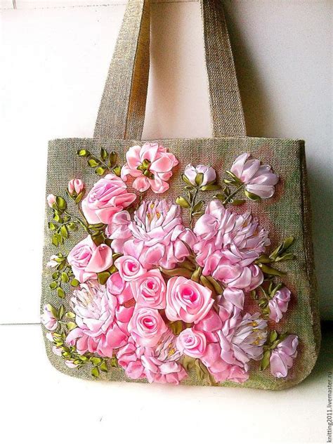 Embroidery Bag Flower Garden Hand Embroidered By Beautifullbags Silk